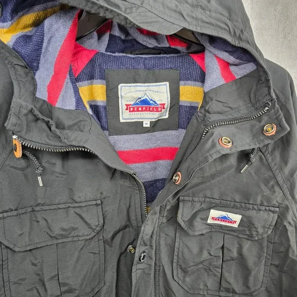 Penfield Kasson Jacket Men Medium Black Mountain Parka Field Utility 60/40 Lined - Picture 2 of 11